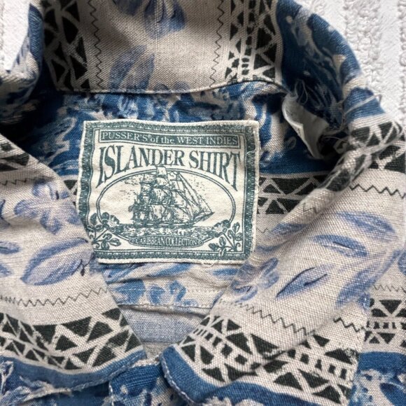 Pussers Of The West Indies Mens Button Down Shirt Floral Hawaiian Short Sleeve - Picture 4 of 7